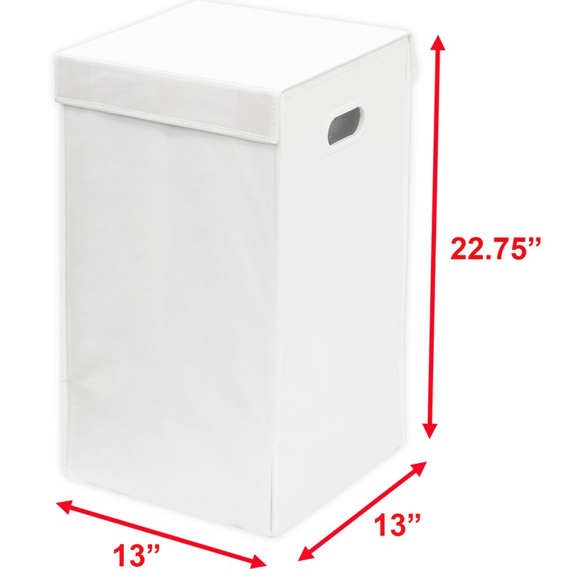 Simple Houseware Foldable Laundry Hamper Basket with Lid, White