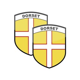 stika.co Pack of 2 Dorset County Flag Signs - Static Cling Window Vinyl - Car, Van, Truck Window Sign - United Kingdom County Flags