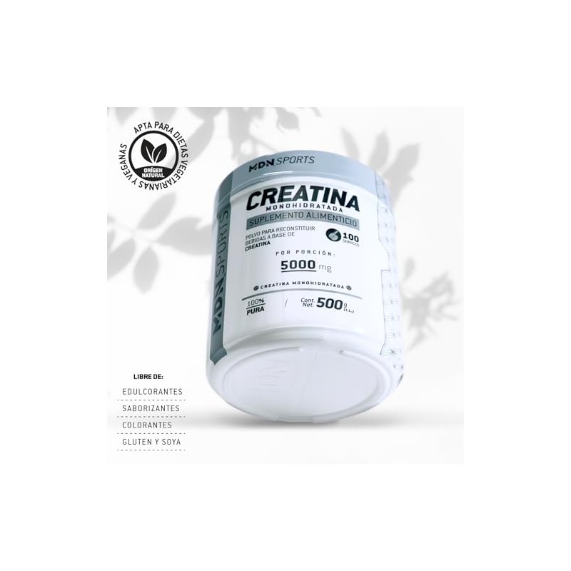 MDN SPORTS Creatina Monohidratada 100% | Pura 500g | 100