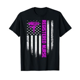 Vintage USA RN Registered Nurse American Flag Patriotic Gift T-Shirt