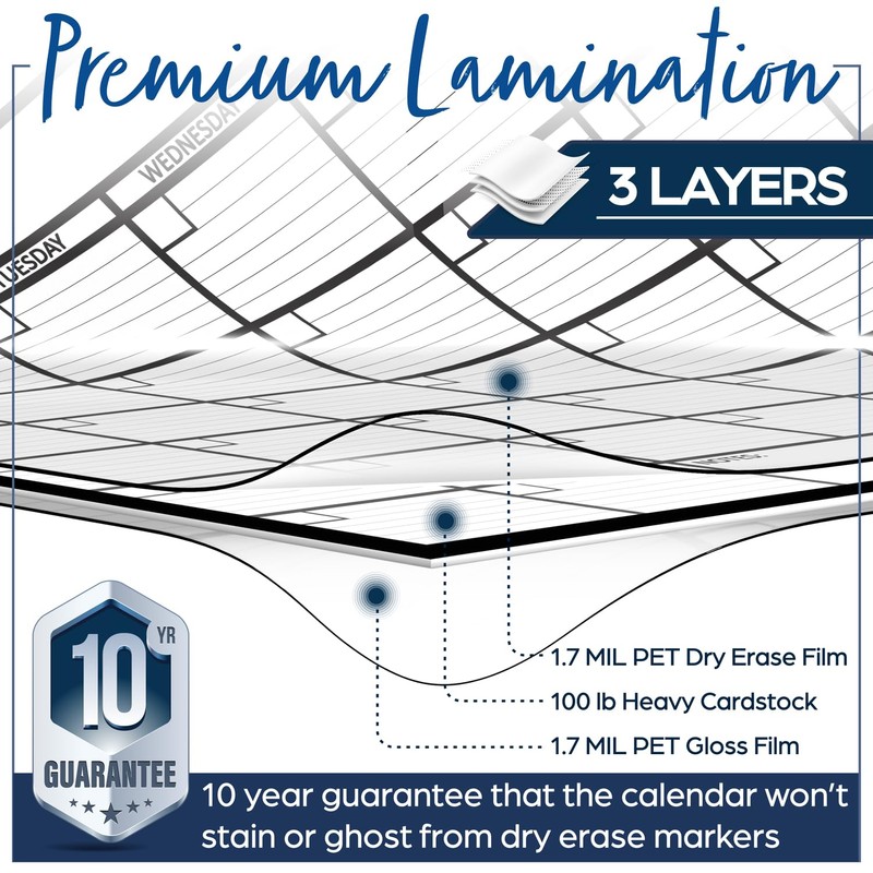 Large Dry Erase Calendar for Wall, 24x36, Large Wall Calendar