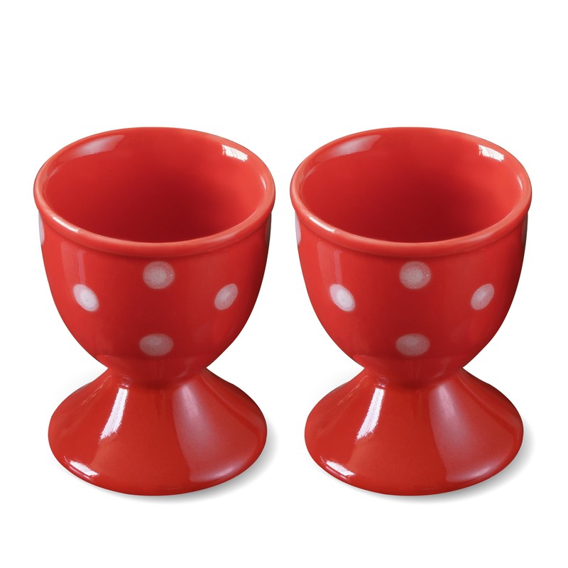 Cinf Easter Ceramic Egg Cup Red Set of 2 Porcelain
