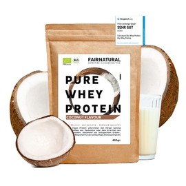 Organic Whey Protein Powder Coconut without Chemicals [Regional from Germany] – High Quality Organic Protein Shakes, 100% Natural, 600 g Organic Coconut Protein Powder Made from Premium Whey Protein