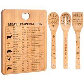 Kitchen Gifts - "Meat Temperatures" Kitchen Gifts for Women Cutting Board, Cooking Temperatures Guide Engraved, Mother Day Kitchen Gifts