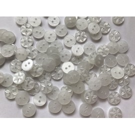 14mm Plastic Round Baby Star Buttons White - Pack of 100 Buttons by Minerva Crafts