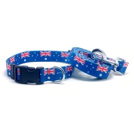 PatriaPet Dog Collar and Leash Set with The Australia Flag | Great for Australian Holidays, Special Events, Festivals, Independence Days and Every Day Strong Safe