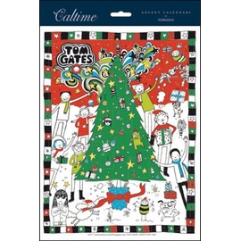 Woodmansterne Tom Gates Christmas Tree Advent Calendar - 405mm x 258mm – 24 Doors of Epic Fun, Large, White