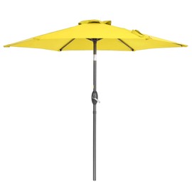 Bonosuki 7.5ft Outdoor Umbrella Patio Umbrella 2-Year-Non-Fading Steel umbrella outdoor patio with Push Button Tilt and Crank, Yellow