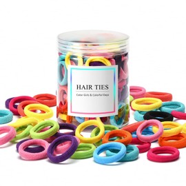 Omszte Omszte,100 Pcs Baby Hair Ties, Seamless Cotton Toddler Hair Ties for Girls and Kids, Multicolor Small Soft Hair Elastics Ponytail Holders(10Colors)