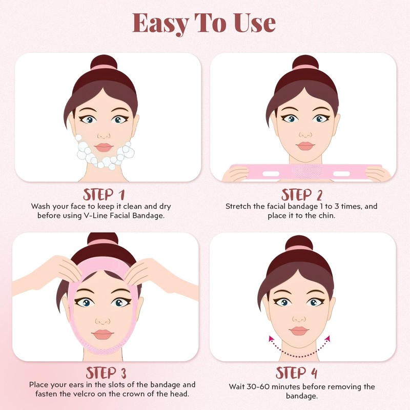Reusable V-Line Mask, Chin Strap For Sleeping【Lifting Effect】【Adjustable】【Easy To Use】,