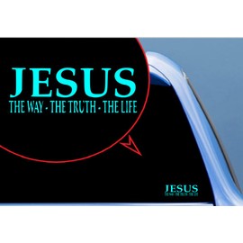 Jesus The Way The Truth The Life Christian, Christian Decal for Truck, Funny, Tumbler, Window, Helmet, Bumper Sticker, Decal for Laptop, Phone, Home Decoration