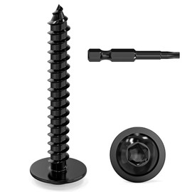 Dayalo Pack of 50 self-tapping screws, 4.2 x 32 mm, black, stainless steel flat head with disc Torx screws, self-tapping screws, drilling screws, wood screws, lens head, full thread, with drill
