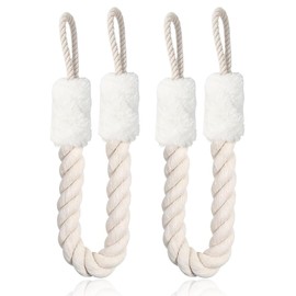 Door Stop Stopper, Decorative Door Handle Stopper White Anti-Crash Doors Handles Rope Stoppers for Bedroom Doors 2 Pieces