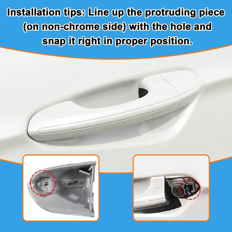 CZShiYue Car Front Left Exterior Door Handle Lock Cover fits