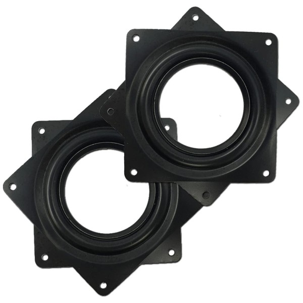DMSTECH 2 Pack 4" Lazy Susan Turntable (Black) 300-lb Steel