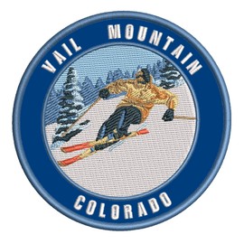Vail Mountain, Colorado Ski Restort Mountain Embroidered Premium Patch DIY Iron-on or Sew-on Decorative Badge Emblem Vacation Souvenir Travel Gear Clothes Appliques