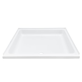 RecPro RV Shower Pan | 30" x 36" | 2" Forward Center Drain | Foam Base | Slip-Resistant | ABS Plastic | Made in The USA