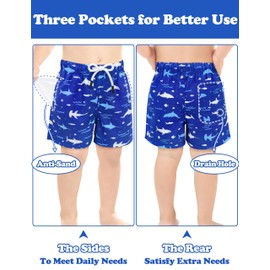 Sarfel Toddler Swim Trunks 3T Boys Swimsuit Toddler Swimsuit Boy Toddler Swim Shorts Toddler Boy Swimwear Baby Boy Swim Trunks, Navy Blue Sharks