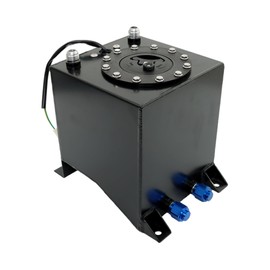 GXYWADY 2.5 Gallon Fuel Cell Gas Tank Aluminum W/ Level Sender and Cap for Race Street Drift Strip Black