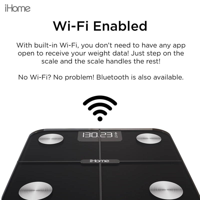 iHome Digital WiFi Smart Scale for Body Weight, Weight Scale,