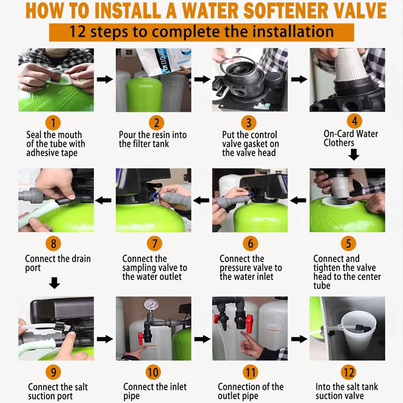 DEVALLEY 5600 Water Softener Valve,12-Day Timer Control Control Valve,Timer Valve