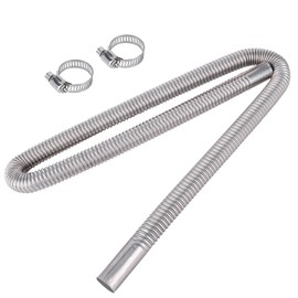 Stainless Steel Exhaust Hose, Fuel Tank Diesel Gas Vent Hose Length 47.2 Inches Flexible Exhaust Tubing Diesel Heater Exhaust Pipe, 2.5cm/ 1 In Inner Diameter Air Heater Exhaust Pipe