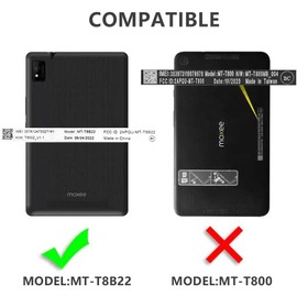 Mignova for MOXEE Tablet 2 8 inch Case Heavy Protective Shockproof for MOXEE Tablet 8" Model MT-T8B22 2022 Silicone Hard Back Shell Kids Friendly Case Built in Kickstand Shoulder Strap - Black+Blue