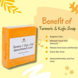 Ammoya Naturals Turmeric Kojic Soap for Gentle Skin Cleansing For Face and Body acnespots turmeric soap