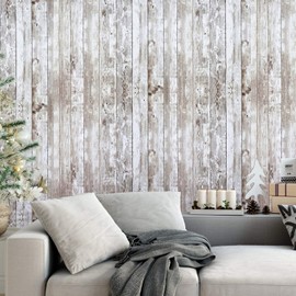 Heroad Brand Contact Paper for Cabinets Walls Countertops Realistic Wood Contact Paper Decorative Wood Wallpaper Shiplap Boards Self Adhesive Wallpaper 17.7''x6.6ft
