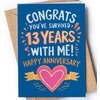 13th Anniversary Card for Husband or Wife - Silk Anniversary