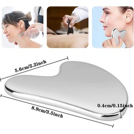 TAVVKE Gua Sha Facial Tool, Stainless Steel Guasha Scraping Massage Tool, Lymphatic Drainage Massage Scraper for Face, Eyes, Neck, Body