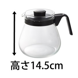 iwaki KT7966-BK3 Heat Resistant Glass Coffee Pot 1000 Black 1L