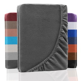 NatureMark Winter Thermal Fleece Fitted Sheet in Many Colours and Sizes Bed Sheet 90 x 190 to 100 x 200 cm Anthracite