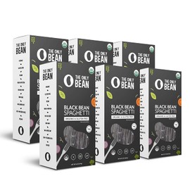 The Only Bean - Organic Black Bean Spaghetti Pasta - High Protein, Keto Friendly, Gluten-Free, Vegan, Non-GMO, Kosher, Low Carb, Plant-Based Bean Noodles - 8 oz (6 Pack)