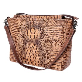 American Darling Messenger Crocodile Embossed Genuine Leather Western Women Bag Handbag Purse | Cute Messenger Bag | Leather Messenger Bag | Messenger Purse