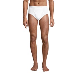 Lands' End Men's Knit Briefs 3 Pack White Regular Large