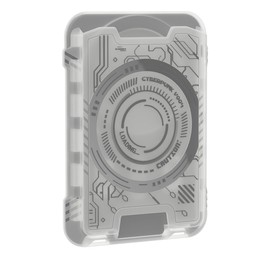 HZmeris Magnetic Card Holder, ID Holder Wallet Credit Card Magnetic Tarjetero magnético Compatible with MagSafe&Popsocket - for Work, Travel, Office (Milky White)