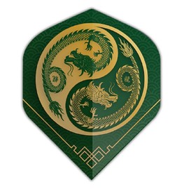 US Darts Pentathlon Dragon (Green) Standard Dart Flights - 3 Sets (9 Flights) - 100 Micron - Ex-Tough