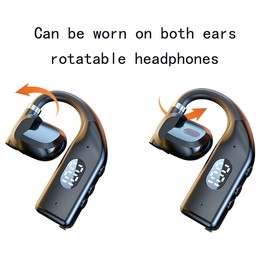 YOLAXGA - Auriculares inalámbricos giratorios de oído abierto para orejas izquierda o derecha, auriculares Bluetooth con 30 horas de reproducción, cómodo auricular deportivo para correr,