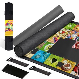 Rubber Jigsaw Puzzle Mat 1000 Pieces | 20" x 27"Puzzle Mats Roll Up | Jigsaw Puzzle Mats for Adult Puzzles Storage and Saver | Work with Puzzle Board and Puzzle Table