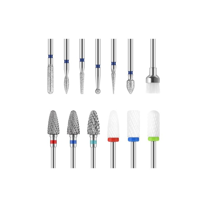 MAQUITA 13 Nail Drill Attachments, 3 Pieces Tungsten Carbide Nail