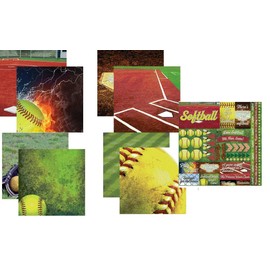 Softball Collection 2 12x12 Scrapbook Papers and Stickers Set