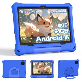 CALLSKY-NOTE Kids Tablet, Android 15 Tablet for Kids 10 Inch Octa-Core, 12GB+64GB+2TB Expandable Storage, EVA Case, Parental Control, Pre-Installed Kids Apps, 6000mAh Battery, WiFi 6, 2025 Tablets