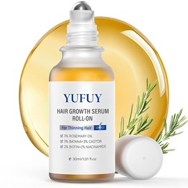 Hair Growth Serum Roll-On 30ml – 3% Batana, 2% Biotin, 3% Rosemary Oil, Niacinamide – No-Rinse, Fast-Absorbing Scalp Serum for Thinning Hair – 1 Fl Oz