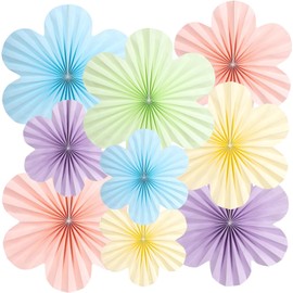 SITEDAN Paper Fan, Flower Paper, Set of 9, Fan Flowers, Paper Fan, Flower for Parties, Decorations, Decorations, Birthdays, Decorations (Multicolor)