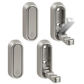 Giggleye Klappbare Wandhaken silber 90° aus Zinklegierung – Platzsparende Garderobenhaken zur Wandmontage, robust für Bad, Flur, Küche, Jacken, Handtücher & Taschen – 4er-Pack