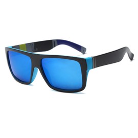 YAMEIZE Classic Polarised Rectangle Sunglasses for Women Men Vintage Square Driving Hiking Travel Cycling UV400 Protection Fishing Glasses Outdoor, blue