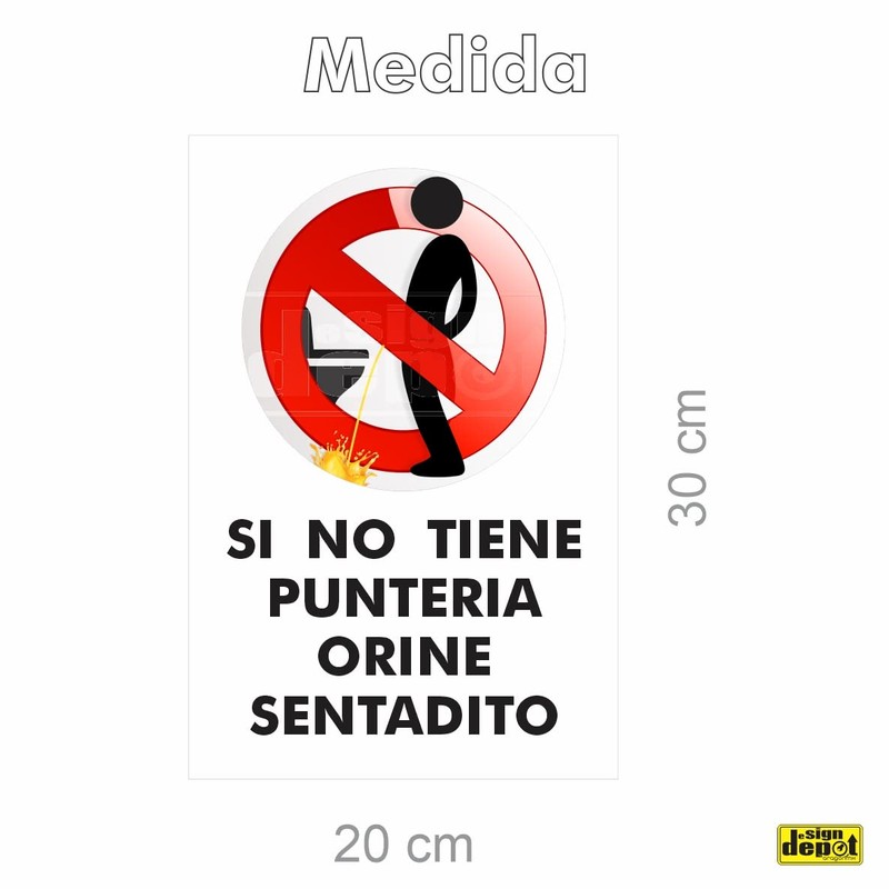 Aragonmx Letrero Baño "Si No Tiene Puntería Orine Sentadito" –