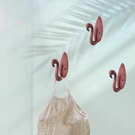 Flamingo Wall Hooks (Set of 3)–Durable Cast Iron Decorative Hangers for Coats, Towels & Keys–Tropical Coastal Beach House Décor – Easy-to-Install Wall Hooks for Entryway, Bathroom, Kitchen, or Bedroom