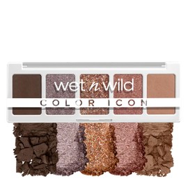 Wet n Wild Paleta de Sombras Color Icon 5 Pan Camo-Flaunt – Paleta de Sombras Neutras y Metálicas, Alta Pigmentación, Larga Duración, Textura Sedosa y Fácil de Difuminar
